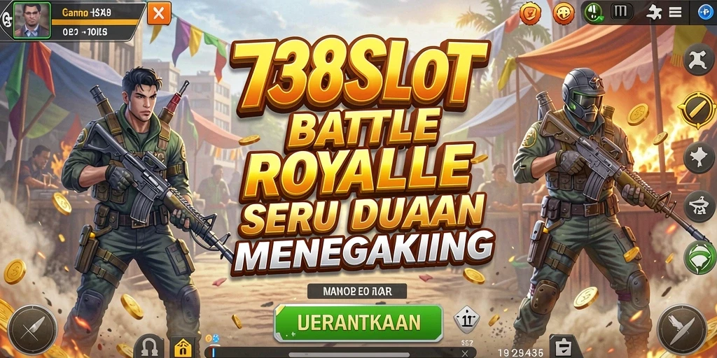 Screenshot gameplay 738SLOT yang menampilkan aksi seru dalam Battle Royale.