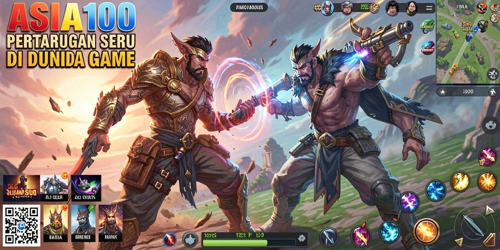 Screenshot dari gameplay action-packed di ASIA100