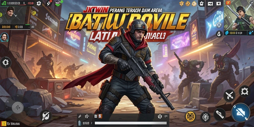 Screeshot gameplay JKTWIN yang mendebarkan dalam pertempuran Battle Royale.
