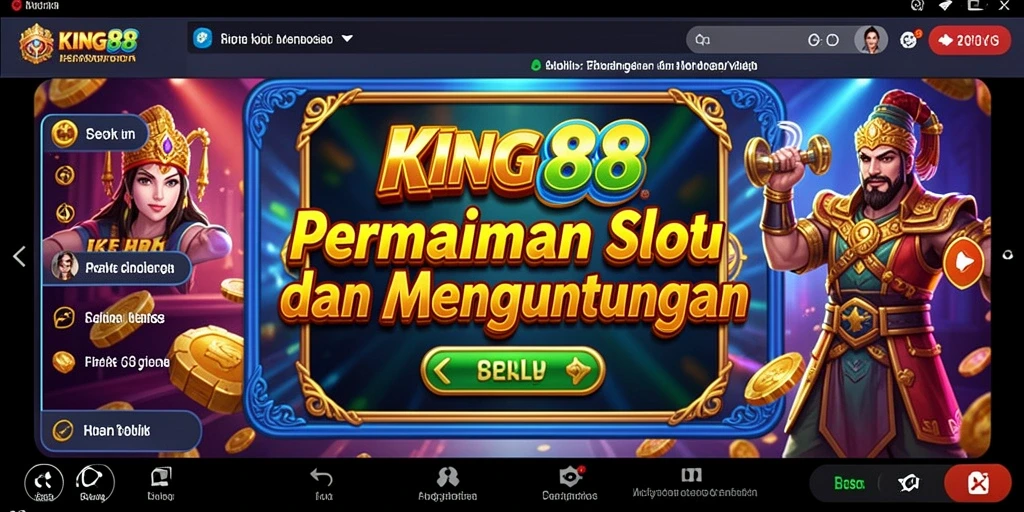 Tampilan gameplay KING88 yang menampilkan momen menang di slot.