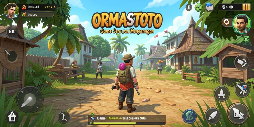 Tampilan gameplay seru ORMASTOTO yang penuh warna.