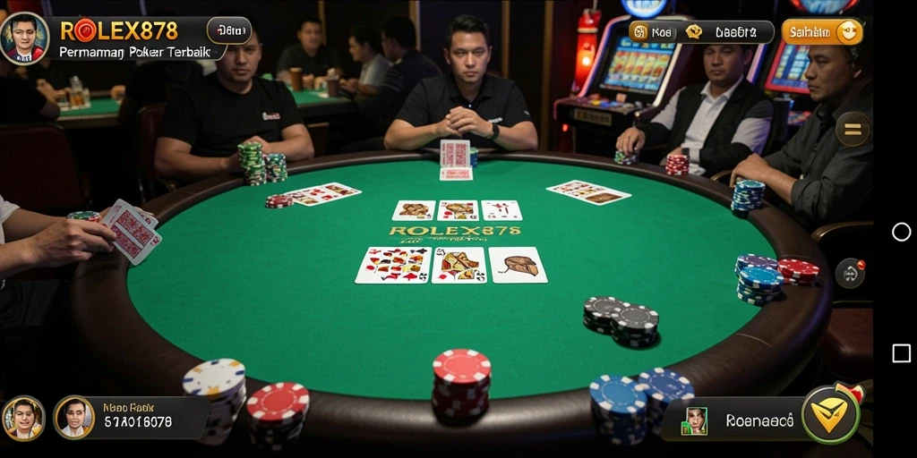 Tampilan gameplay Poker yang seru dan mengasyikkan di ROLEX878.