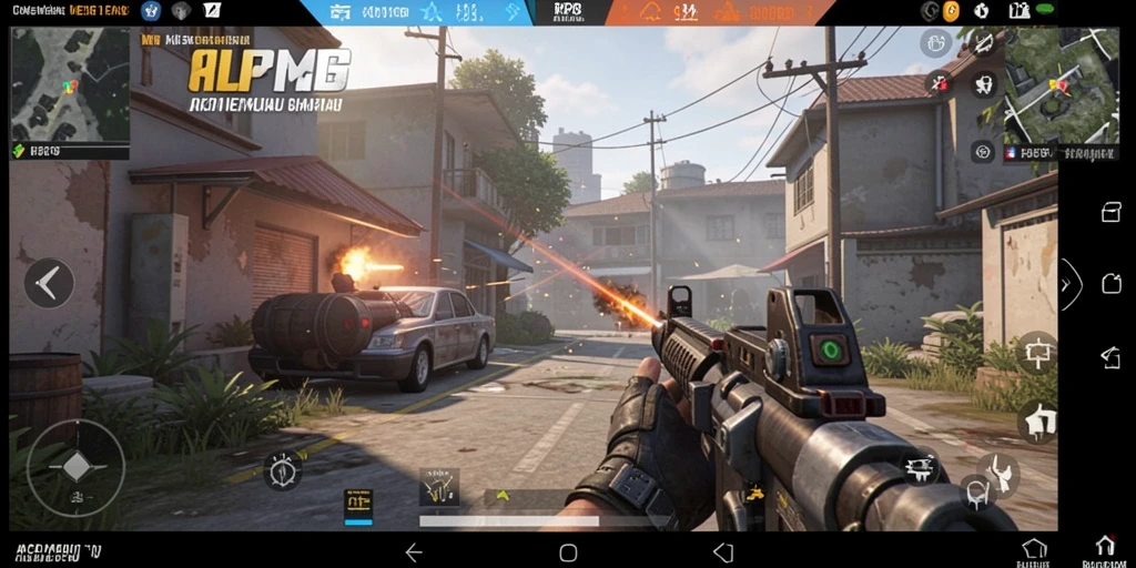 Tampilan menegangkan dari gameplay RP8 dalam pertempuran FPS.